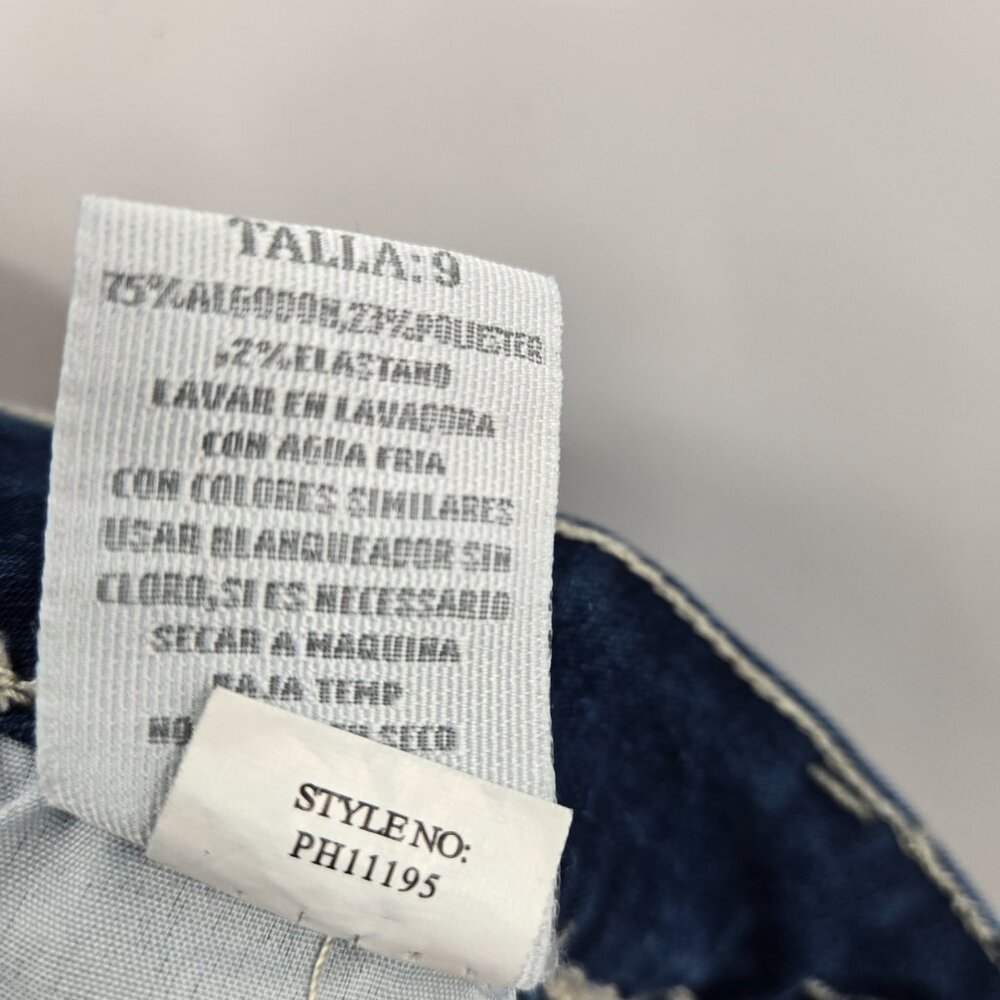 AQ Embroidered Distressed Raw Hem Jeans Juniors Size 9 - Picture 15 of 16